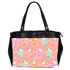 Cute Kawaii Kittens Seamless Pattern Oversize Office Handbag (2 Sides) by Vaneshart