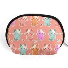 Cute Kawaii Kittens Seamless Pattern Accessory Pouch (medium) by Vaneshart