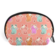 Cute Kawaii Kittens Seamless Pattern Accessory Pouch (large) by Vaneshart