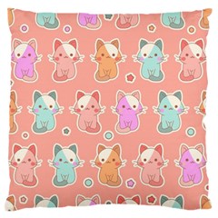 Cute Kawaii Kittens Seamless Pattern Standard Flano Cushion Case (one Side) by Vaneshart