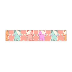 Cute Kawaii Kittens Seamless Pattern Flano Scarf (mini) by Vaneshart