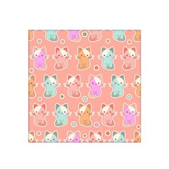 Cute Kawaii Kittens Seamless Pattern Satin Bandana Scarf by Vaneshart