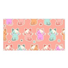 Cute Kawaii Kittens Seamless Pattern Satin Shawl by Vaneshart