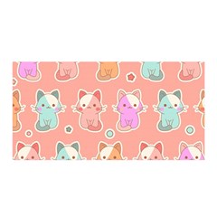 Cute Kawaii Kittens Seamless Pattern Satin Wrap by Vaneshart