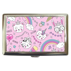 Beautiful Cute Animals Pattern Pink Cigarette Money Case by Vaneshart