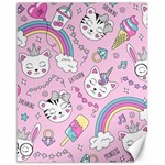 Beautiful Cute Animals Pattern Pink Canvas 16  x 20  15.75 x19.29  Canvas - 1