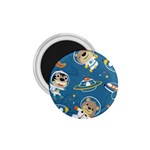 Seamless Pattern Funny Astronaut Outer Space Transportation 1.75  Magnets Front