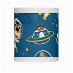 Seamless Pattern Funny Astronaut Outer Space Transportation White Mugs Center