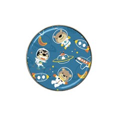 Seamless Pattern Funny Astronaut Outer Space Transportation Hat Clip Ball Marker by Vaneshart