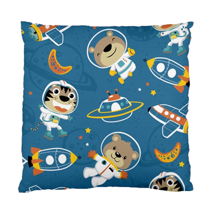 Seamless Pattern Funny Astronaut Outer Space Transportation Standard Cushion Case (One Side)