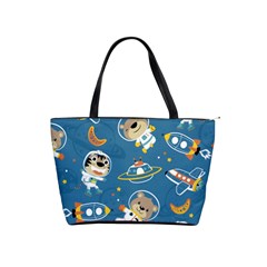 Seamless Pattern Funny Astronaut Outer Space Transportation Classic Shoulder Handbag by Vaneshart