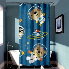 Seamless Pattern Funny Astronaut Outer Space Transportation Shower Curtain 36  X 72  (stall)  by Vaneshart