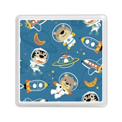 Seamless Pattern Funny Astronaut Outer Space Transportation Memory Card Reader (square) by Vaneshart