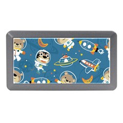 Seamless Pattern Funny Astronaut Outer Space Transportation Memory Card Reader (mini) by Vaneshart