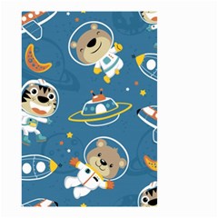 Seamless Pattern Funny Astronaut Outer Space Transportation Small Garden Flag (two Sides) by Vaneshart