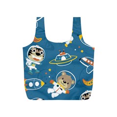 Seamless Pattern Funny Astronaut Outer Space Transportation Full Print Recycle Bag (s) by Vaneshart