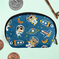 Seamless Pattern Funny Astronaut Outer Space Transportation Accessory Pouch (large) by Vaneshart