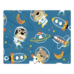 Seamless Pattern Funny Astronaut Outer Space Transportation Double Sided Flano Blanket (large)  by Vaneshart