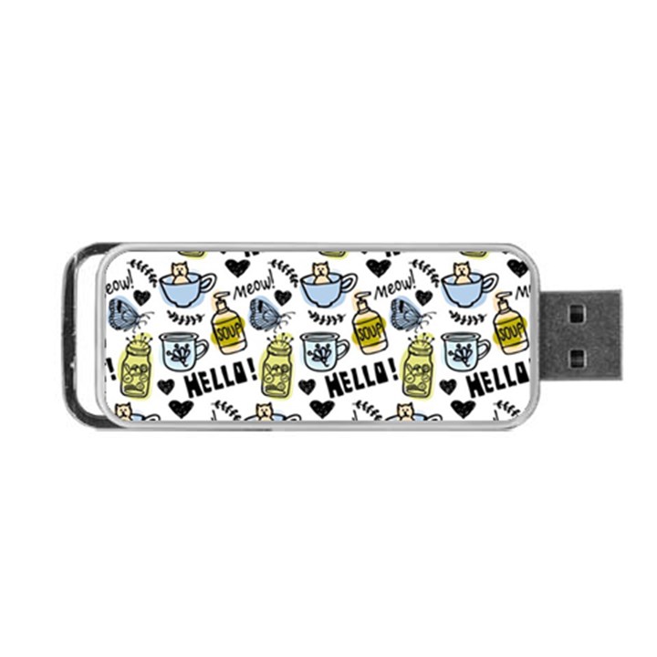 Everyday Things Pattern Portable USB Flash (Two Sides)