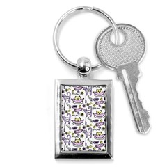 Hand Drawn Cute Cat Pattern Key Chain (rectangle) by Vaneshart