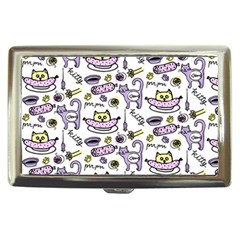 Hand Drawn Cute Cat Pattern Cigarette Money Case by Vaneshart