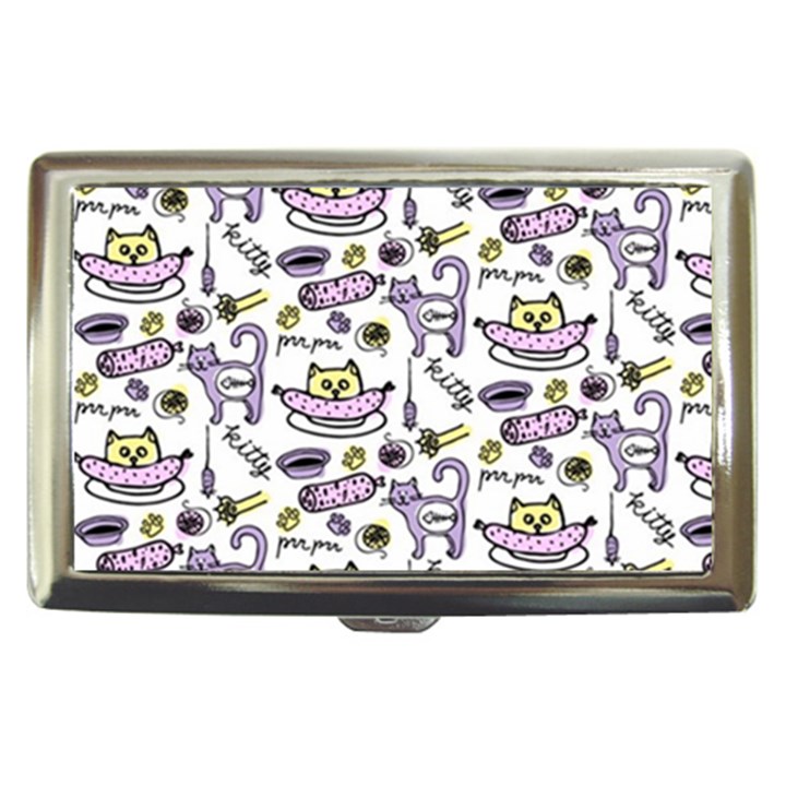 Hand Drawn Cute Cat Pattern Cigarette Money Case