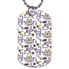 Hand Drawn Cute Cat Pattern Dog Tag (two Sides) by Vaneshart