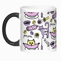 Hand Drawn Cute Cat Pattern Morph Mugs by Vaneshart