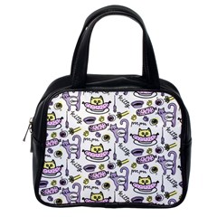 Hand Drawn Cute Cat Pattern Classic Handbag (one Side) by Vaneshart