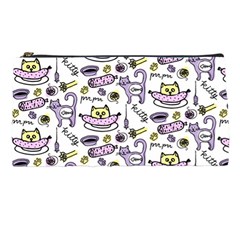 Hand Drawn Cute Cat Pattern Pencil Cases by Vaneshart