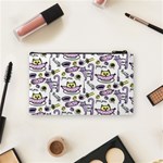 Hand Drawn Cute Cat Pattern Cosmetic Bag (Small) Back