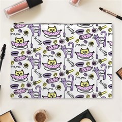 Hand Drawn Cute Cat Pattern Cosmetic Bag (xl) by Vaneshart