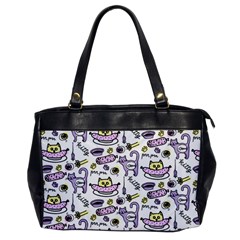 Hand Drawn Cute Cat Pattern Oversize Office Handbag by Vaneshart