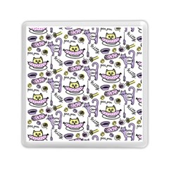 Hand Drawn Cute Cat Pattern Memory Card Reader (square) by Vaneshart