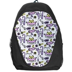 Hand Drawn Cute Cat Pattern Backpack Bag by Vaneshart