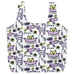 Hand Drawn Cute Cat Pattern Full Print Recycle Bag (XXXL) Front