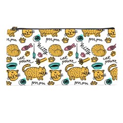 Hand Drawn Kitten Pattern With Elements Pencil Cases by Vaneshart