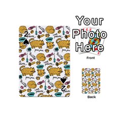 Hand Drawn Kitten Pattern With Elements Playing Cards 54 Designs (mini)