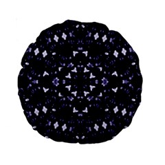 Dark Blue Ornament Pattern Design Standard 15  Premium Round Cushions