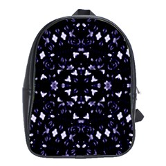 Dark Blue Ornament Pattern Design School Bag (xl)