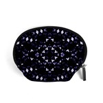 Dark Blue Ornament Pattern Design Accessory Pouch (Small) Front