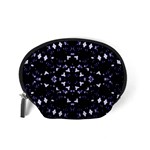 Dark Blue Ornament Pattern Design Accessory Pouch (Small) Back