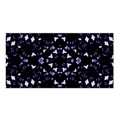 Dark Blue Ornament Pattern Design Satin Shawl by dflcprintsclothing