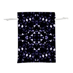 Dark Blue Ornament Pattern Design Lightweight Drawstring Pouch (m)