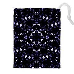 Dark Blue Ornament Pattern Design Drawstring Pouch (5xl)