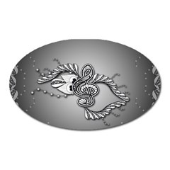 Decorative Clef, Zentangle Design Oval Magnet by FantasyWorld7