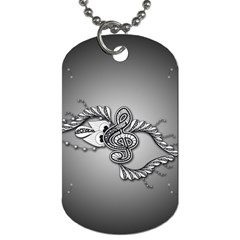 Decorative Clef, Zentangle Design Dog Tag (one Side) by FantasyWorld7