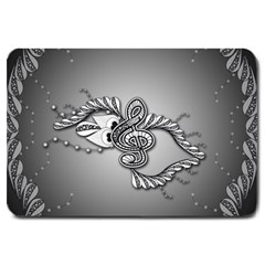 Decorative Clef, Zentangle Design Large Doormat  by FantasyWorld7