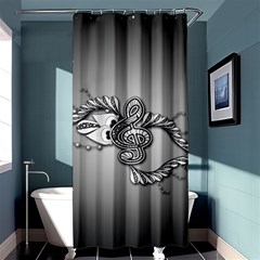 Decorative Clef, Zentangle Design Shower Curtain 36  X 72  (stall)  by FantasyWorld7