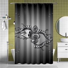 Decorative Clef, Zentangle Design Shower Curtain 48  X 72  (small)  by FantasyWorld7